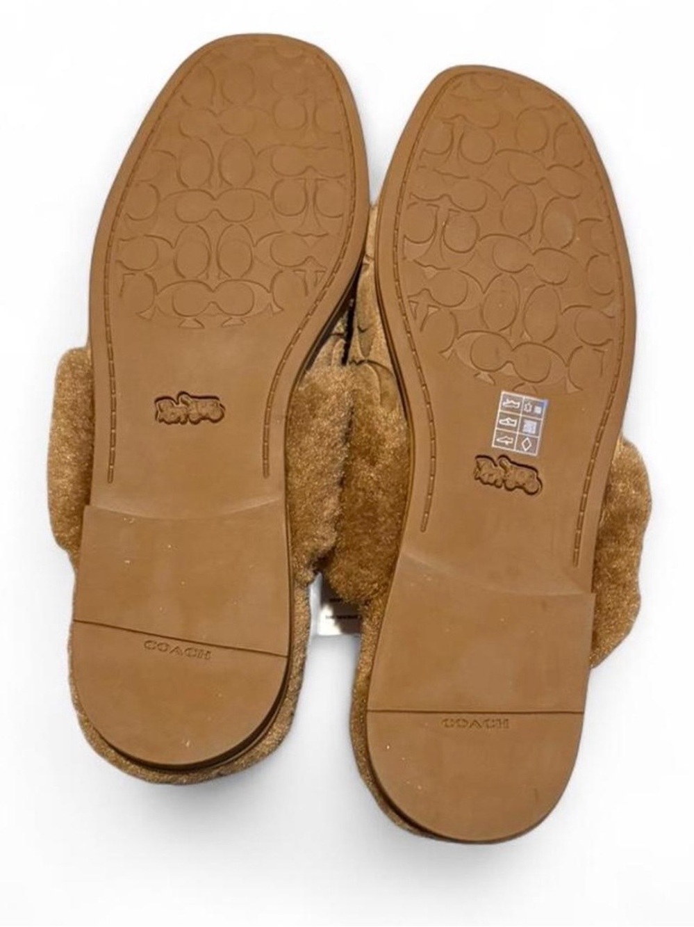 Coach Brown Shearling Slide Slippers - Picture 3 of 3